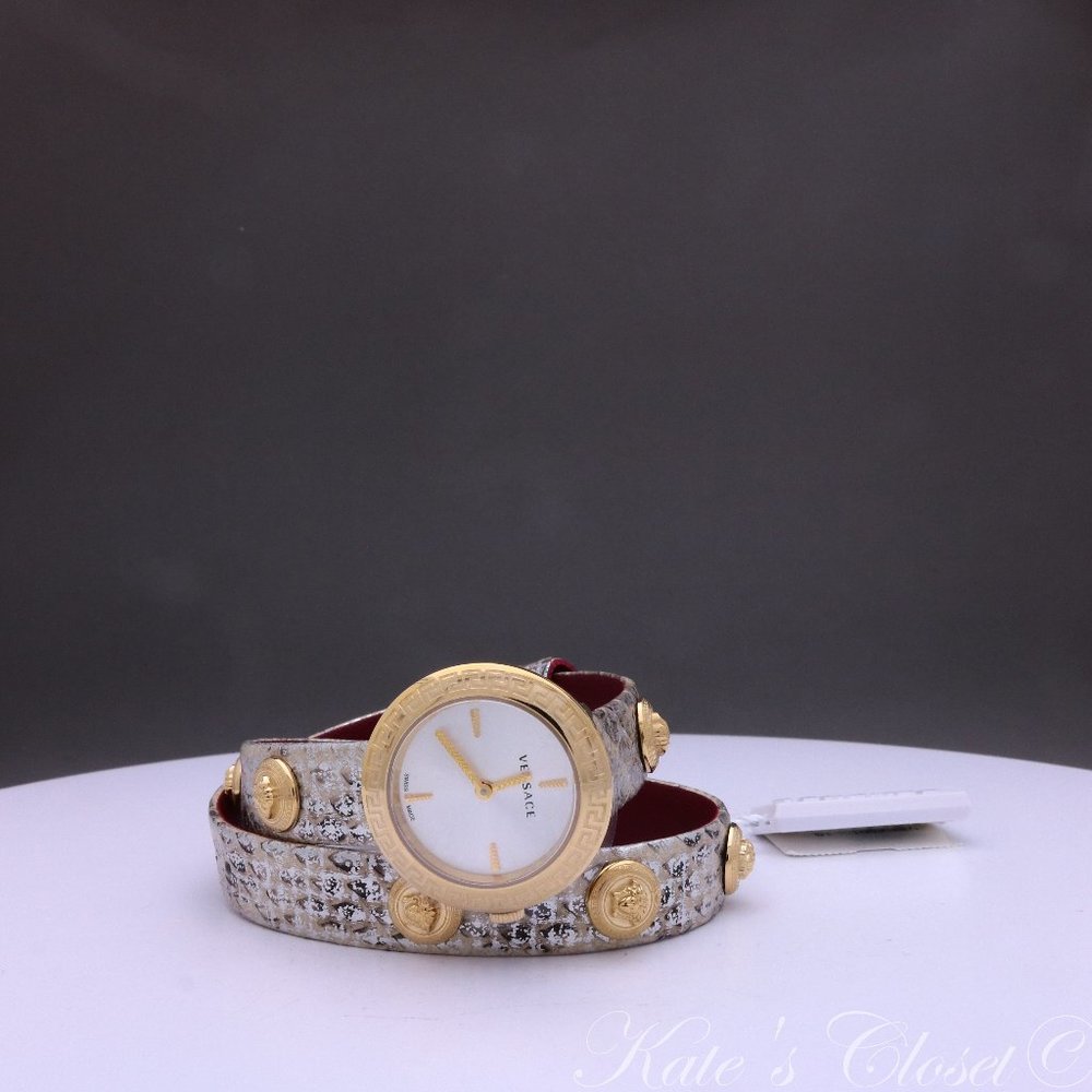 VERSACE Gold and Silver Medusa Stud Icon Watch